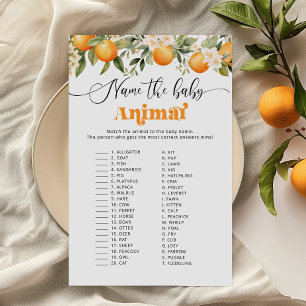Citrus cutie Name the baby animal baby shower game