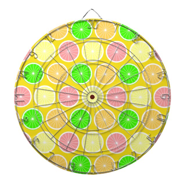 Citrus Dartboard With Darts (Front)