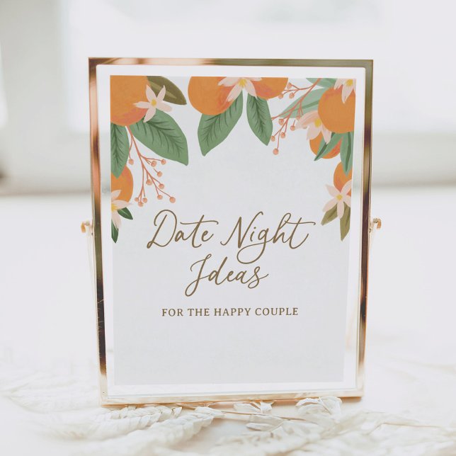 Citrus Date Night Ideas Bridal Shower Sign (Creator Uploaded)