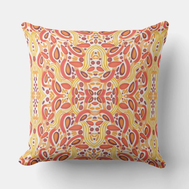 Citrus Delight Orange and Yellow Throw Pillow (Front)