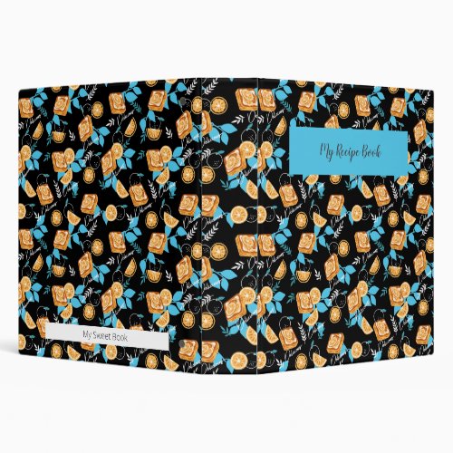 Citrus Delight Pastry and Leaves Dessert Pattern 3 Ring Binder