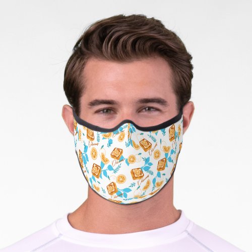 Citrus Delight Pastry and Leaves Dessert Pattern Premium Face Mask