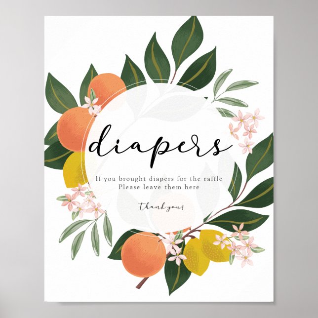 Citrus Diapers sign (Front)