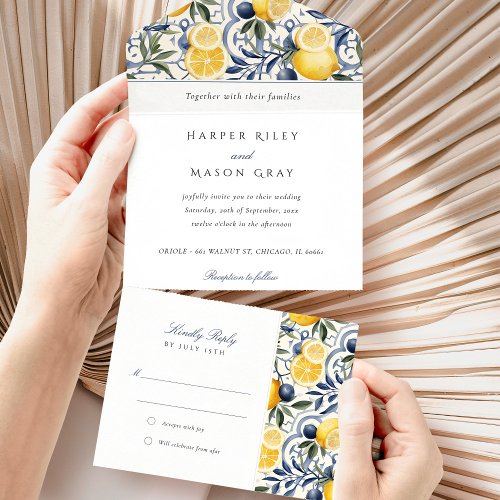 Citrus Elegance Wedding with Tear_Away RSVP All In One Invitation