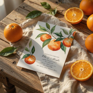 Citrus Engagement Mediterranean Orange Invitation