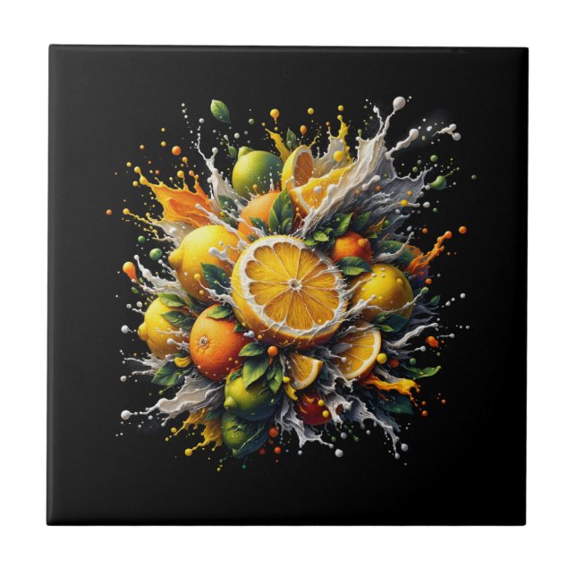 Citrus Explosion Ceramic Tile (Front)
