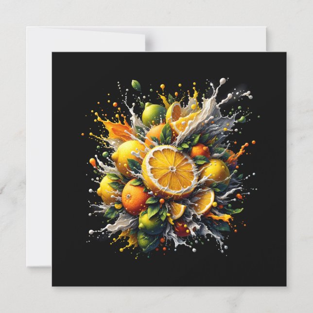 Citrus Explosion Magnetic Invitation (Front)