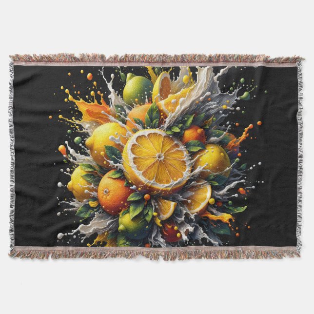Citrus Explosion Throw Blanket (Front)