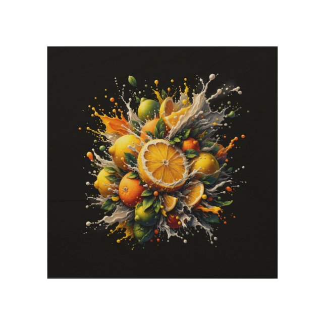 Citrus Explosion Wood Wall Art (Front)