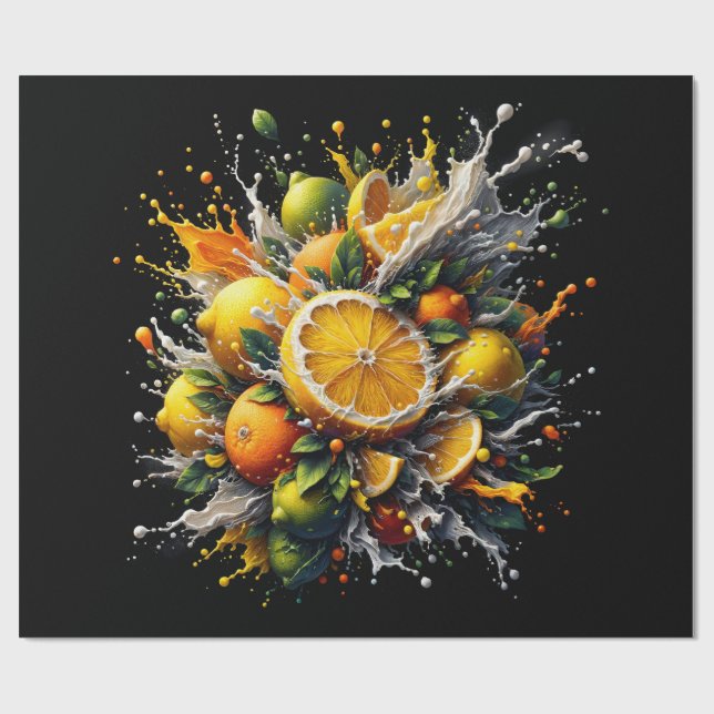 Citrus Explosion Wrapping Paper (Flat)