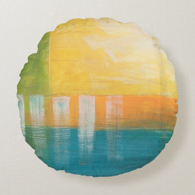 Citrus Fields I Round Pillow (Front)