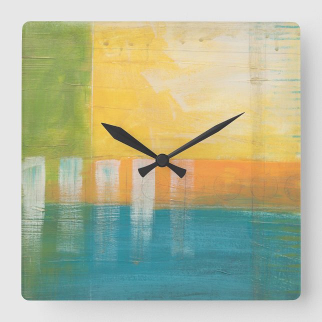 Citrus Fields I Square Wall Clock (Front)