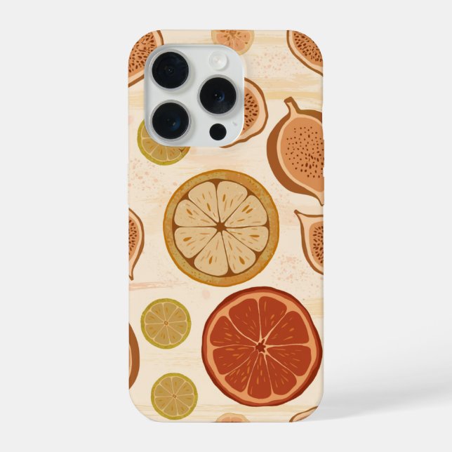 Citrus & Fig Mediterranean Kitchen Botanical  iPhone Case (Back)