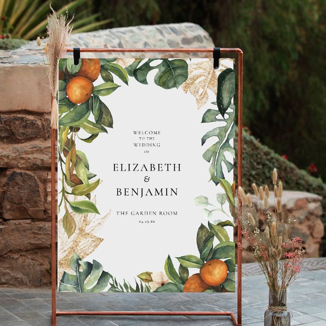 Citrus Floral | Botanical Wedding Welcome Foam Board (Creator Uploaded)
