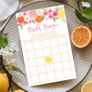Citrus Floral Bridal Shower Bingo Game