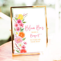 Citrus Floral Bridal Shower Bloom Bar Poster
