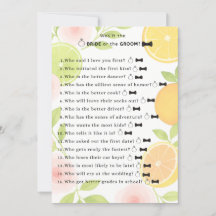 Citrus Floral Bridal Shower Game