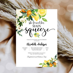 Citrus Floral Bridal Shower Invitation