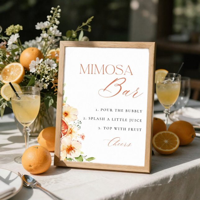 Citrus Floral Bridal Shower Mimosa Bar Sign (Creator Uploaded)