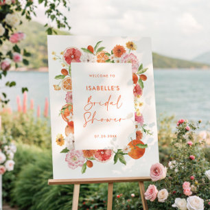 Citrus Floral Bridal Shower Welcome Foam Board