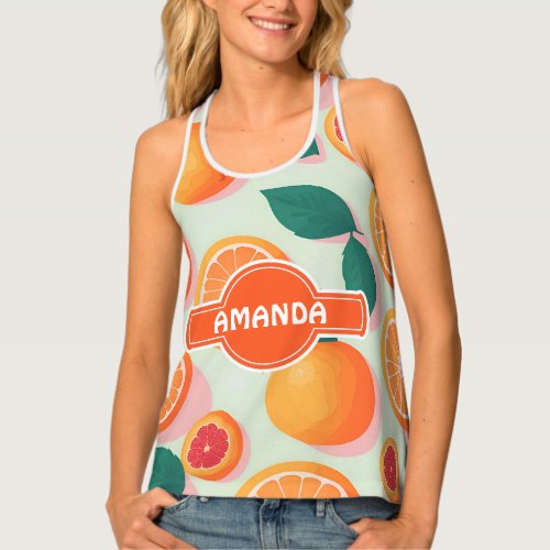 Citrus Floral Colorful Personalized Pattern Tank Top