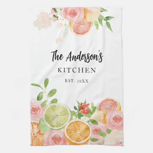 Citrus floral Family Kitchen Custom Kitchen Towel