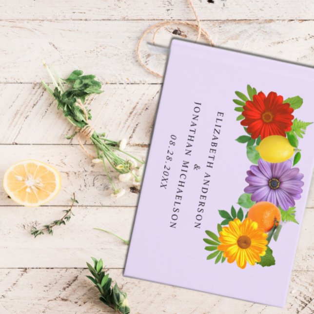 Citrus Floral Garden Wedding Guest Book (Creator Uploaded)