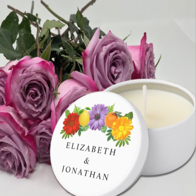 Citrus Floral Garden Wedding Mini Candle Favors (Creator Uploaded)