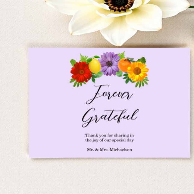 Citrus Floral Garden Wedding Thank You Card (Creator Uploaded)