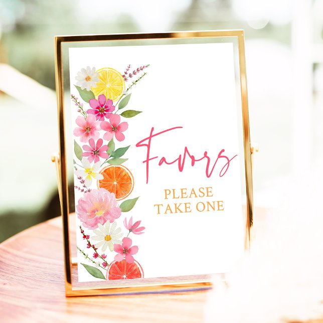 Citrus Floral Lemon Orange Bridal Shower Favors Poster (Creator Uploaded)