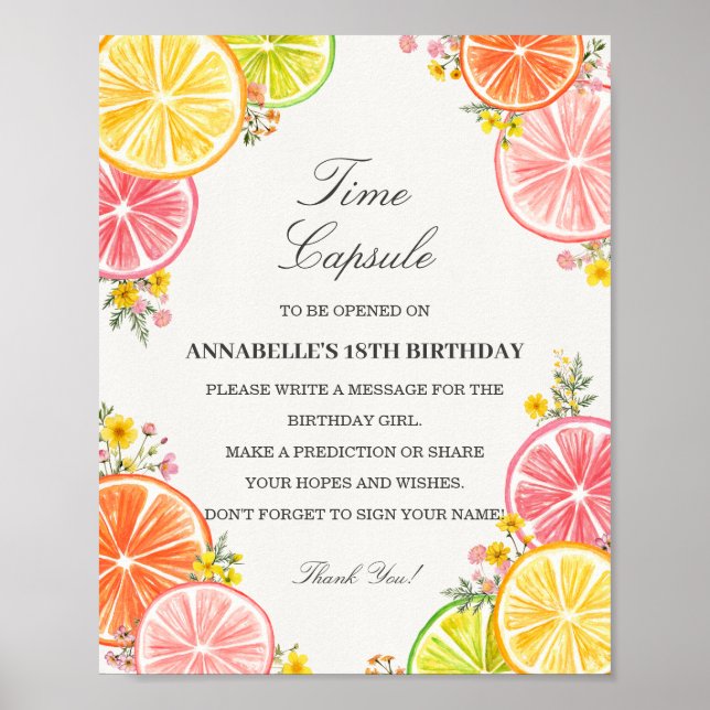 Citrus Floral Little Cutie Time Capsule Game Poster (Front)