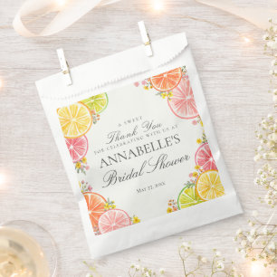 Citrus Floral Main Squeeze Bridal Shower Dessert Favor Bag
