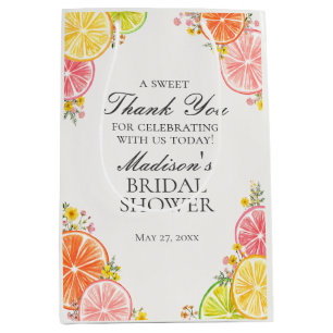 Citrus Floral Main Squeeze Bridal Shower Favors Medium Gift Bag