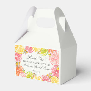 Citrus Floral Main Squeeze Bridal Shower Gable Favor Boxes
