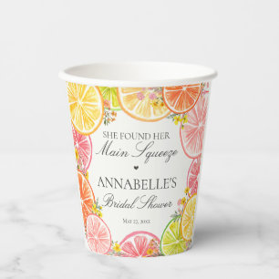 Citrus Floral Main Squeeze Bridal Shower Paper Cups