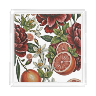 Citrus Floral summer Acrylic Tray