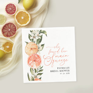 Citrus Floral Summer Bridal Shower Napkins