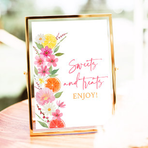Citrus Floral Sweet Treats Bridal Shower Poster