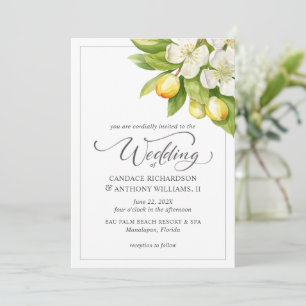 Citrus Floral Wedding Invitation