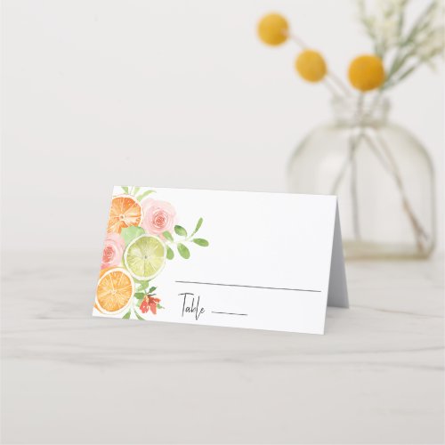 Citrus floral Wedding  Place card
