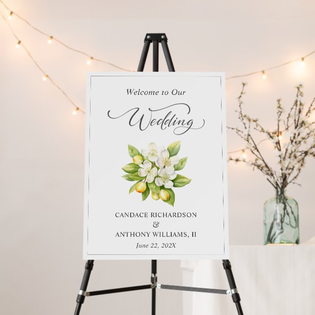 Citrus Floral Wedding Sign Foam Boards (In Situ (Stand))