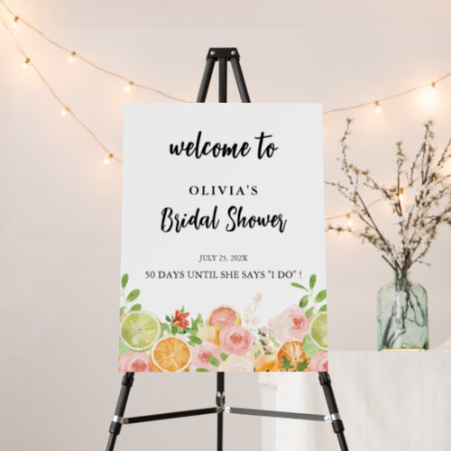 Citrus Floral Welcome Bridal Brunch Foam Board