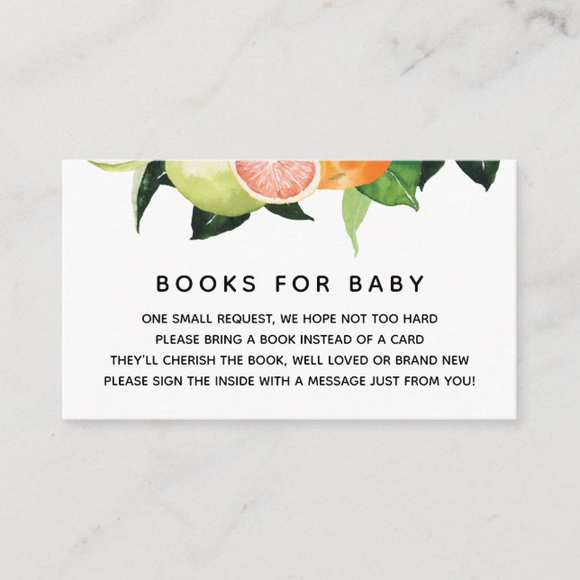 Citrus Fruit Books for Baby  Enclosure Card (Front)