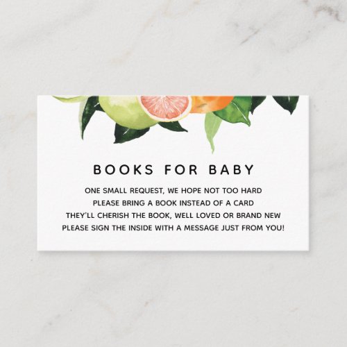 Citrus Fruit Books for Baby  Enclosure Card