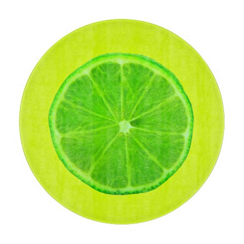 Citrus Fruit Bright Green Slice of Lime Cutting Board