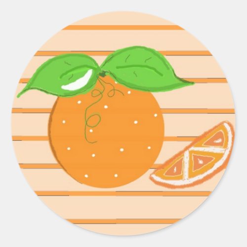 Citrus Fruit Classic Round Sticker