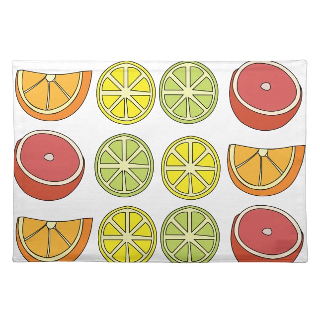 Citrus Fruit  Cloth Placemat (Front)