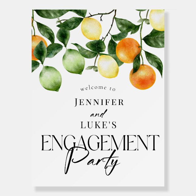 Citrus Fruit | Engagement Party Welcome Sign  (Front)