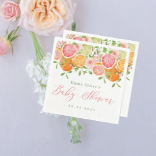 Citrus Fruit & Flowers Baby Shower Napkins