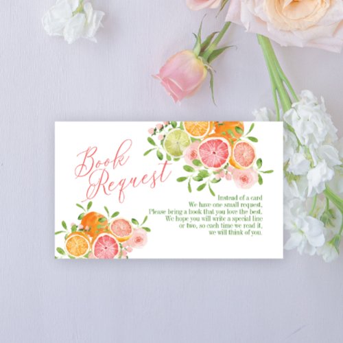 Citrus Fruit  Flowers Book Request Enclosure Card